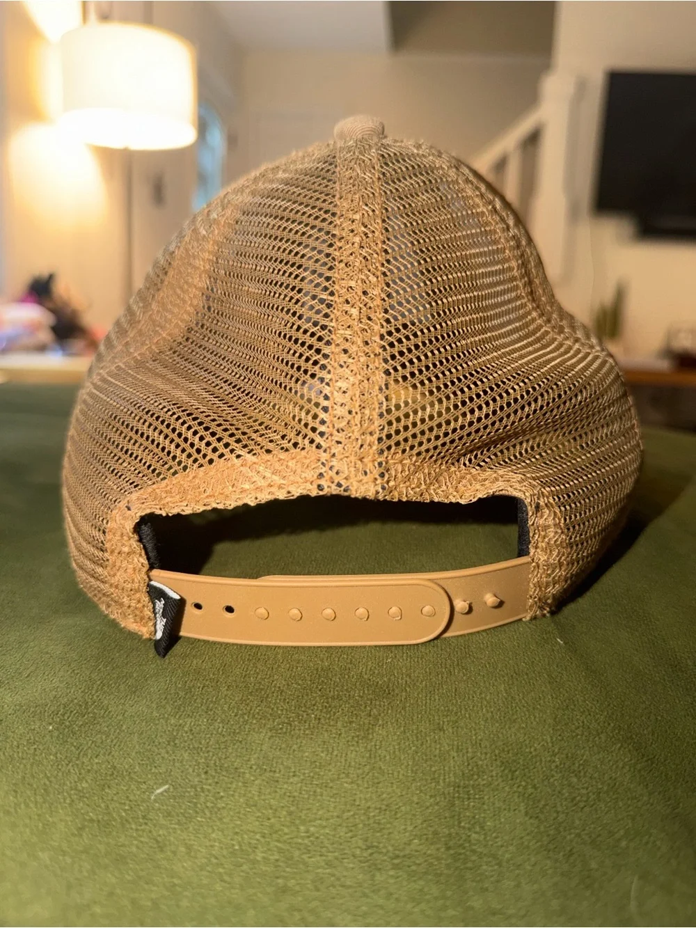 The North Face Tan Trucker Hat with Green Tree Embroidery Berkeley, California